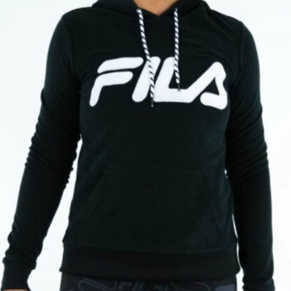 Black Fila Terry Cloth Hoodie
